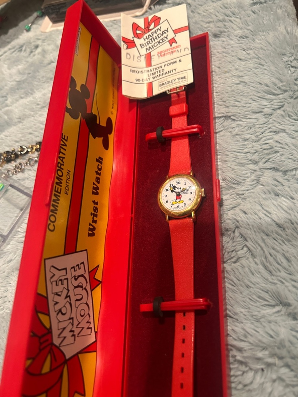 Disney Red Mickey Mouse Commemorative Bracelet Watch